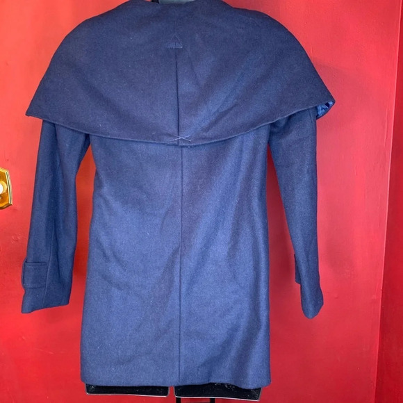 H&M Navy Wool Blend Coat Size 4 - Picture 7 of 7